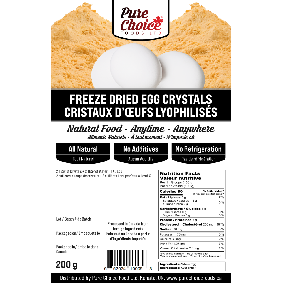 Freeze Dried Whole Egg Powder 200g