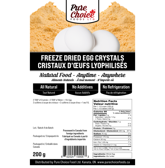 Freeze Dried Whole Egg Powder 200g