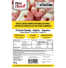 Freeze dried gummi watermelon rings