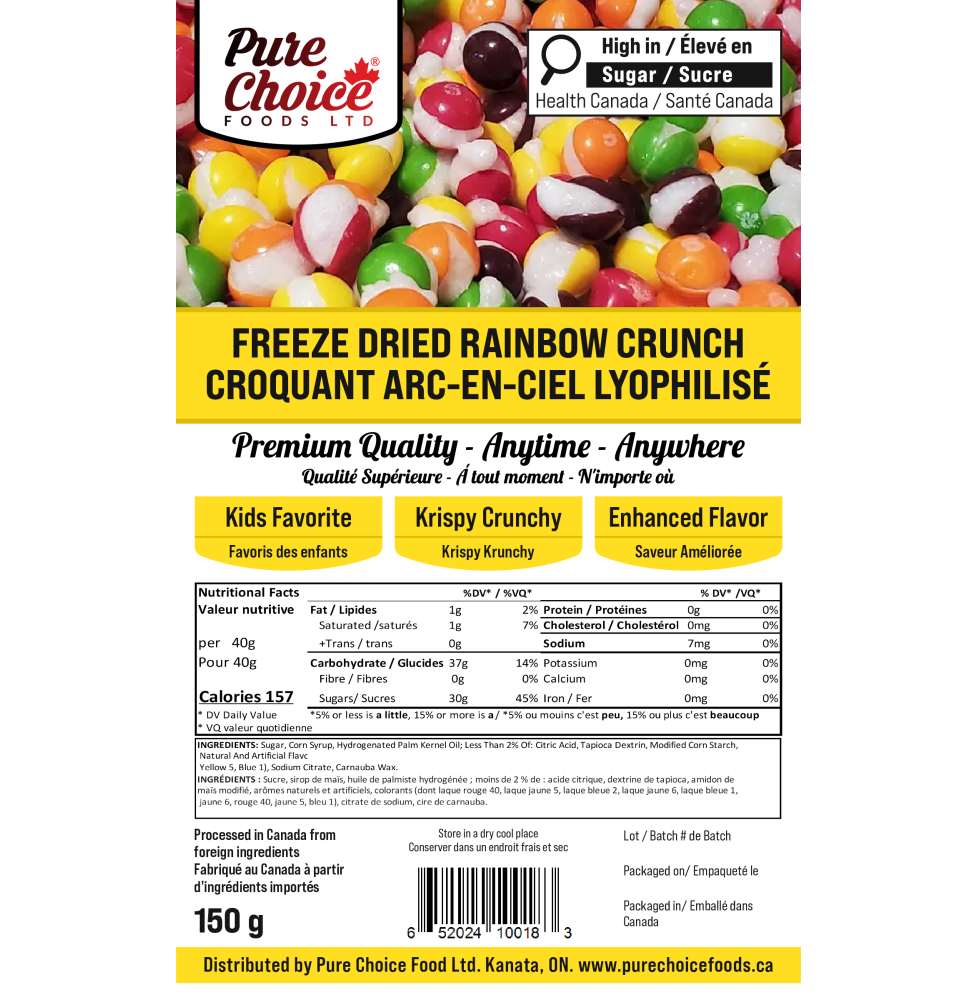 Freeze Dried Rainbow Candy Crunch - Unique Crunchy Sweet Snack Canada