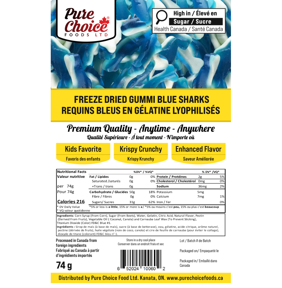 Pure Choice Foods Gummi Blue Shark's
