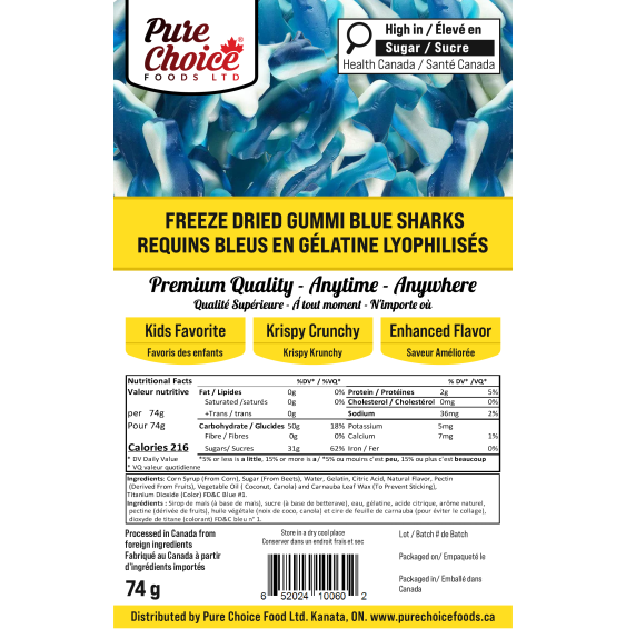 Pure Choice Foods Gummi Blue Shark's