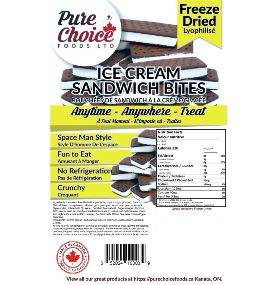 Freeze Dried Ice Cream Sandwich Bites - Space Food Style Gourmet Dessert