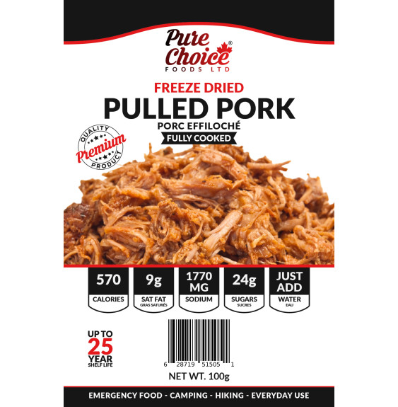 Bulk Freeze-Dried Pulled Pork | 10 lbs Wet Weight | upto 25 Years