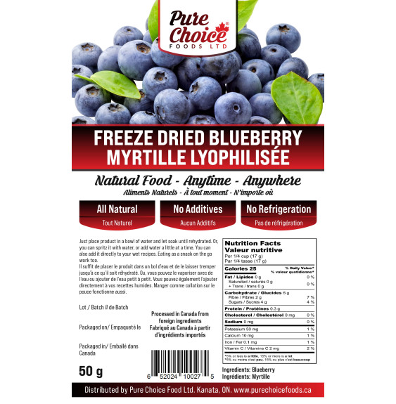 Bulk Freeze-Dried Whole Blueberries | 5kg Wet Weight | upto 25 Years