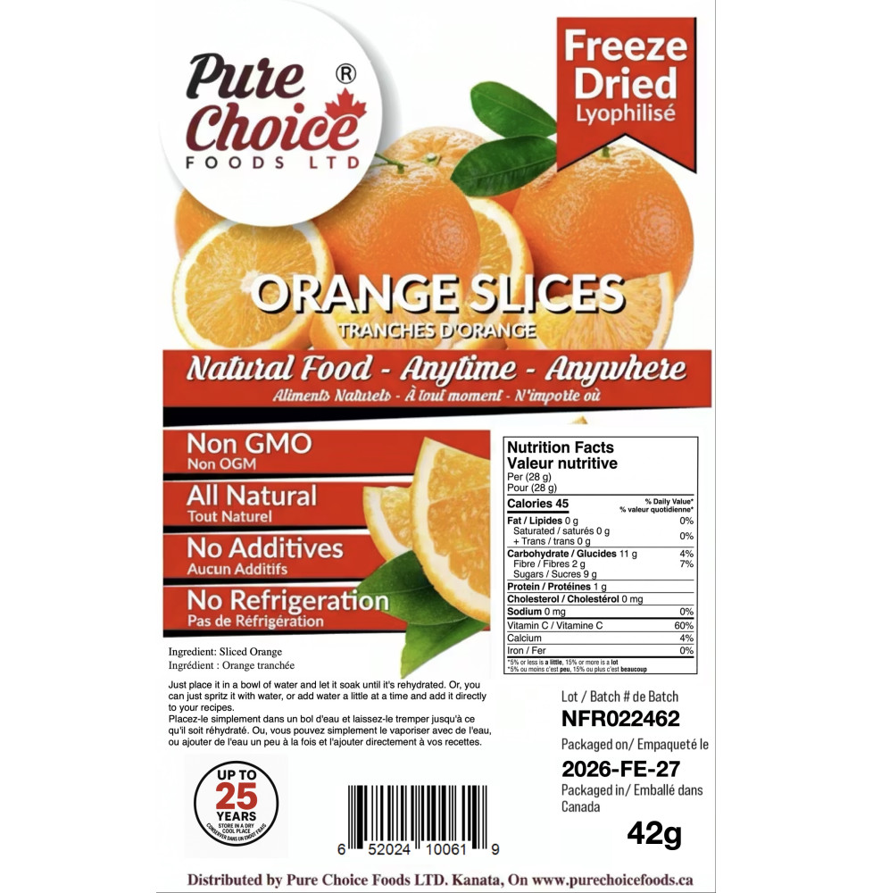 Freeze Dried Orange Slices
