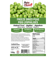 Freeze-Dried Peas | Up to 25 Year Shelf Life | Pure Choice Foods