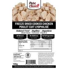 Pure Choice Foods | Freeze-Dried Cooked Chicken | Up to 25 Year
