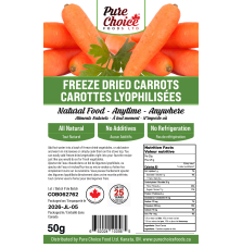 Pure Choice Foods | Freeze-Dried Sliced Carrots | Made in Canada