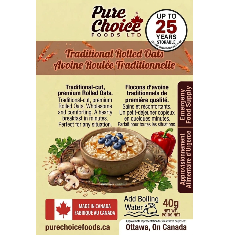 Emergency Long Term Rolled Oats | upto 25 Year Shelf Life