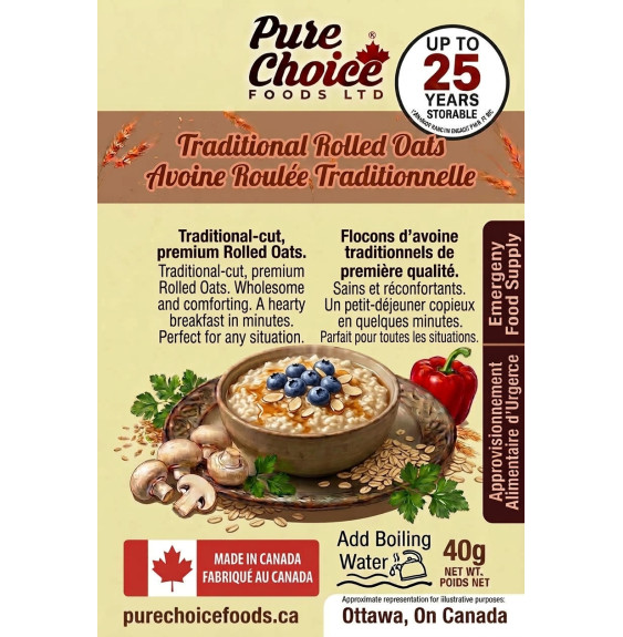 Emergency Long Term Rolled Oats | upto 25 Year Shelf Life