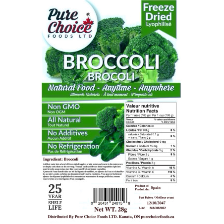 Freeze Dried Broccoli 28g