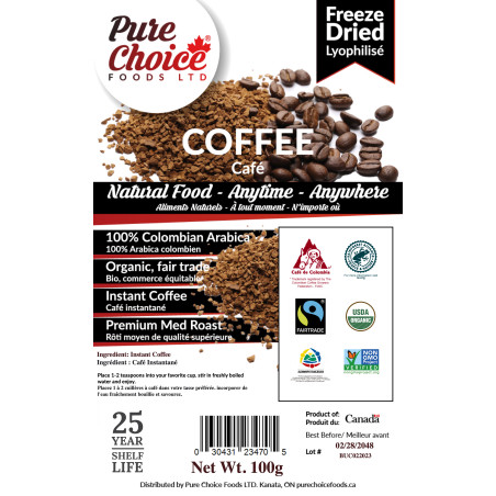 Organic Freeze Dried Coffee 100g