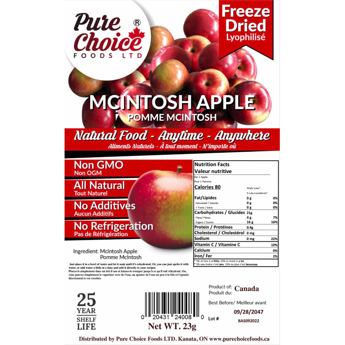 Freeze Dried McIntosh Apple 23g