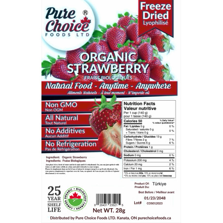Freeze Dried Strawberry - ORGANIC 28g