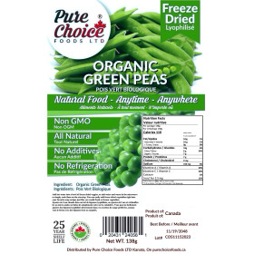 Freeze Dried  Organic  Peas 138g