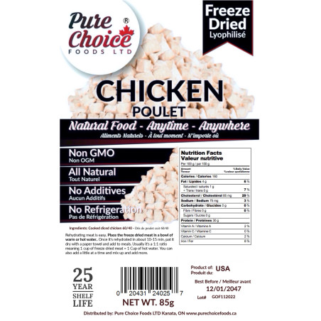 Freeze Dried Cooked Chicken 85g