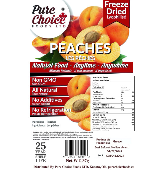 Freeze Dried Peaches 37g