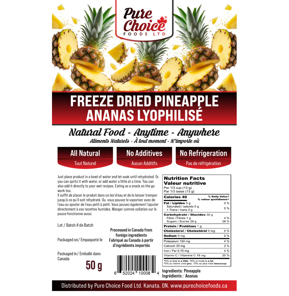 Freeze Dried Pineapple 40g New Larger Size Bag