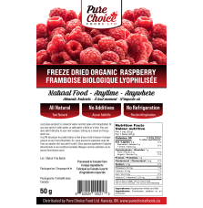 Freeze Dried Raspberry Organic 50g NEW BIGGER SIZE BAG