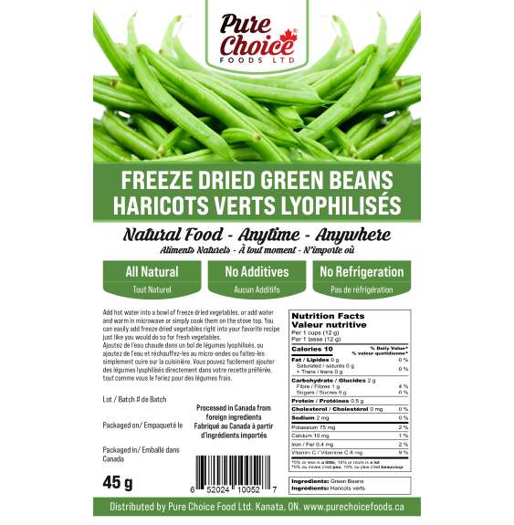 Freeze Dried Green Beans 45g