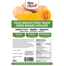 Freeze Dried Butternut Squash 30g New Larger Bag