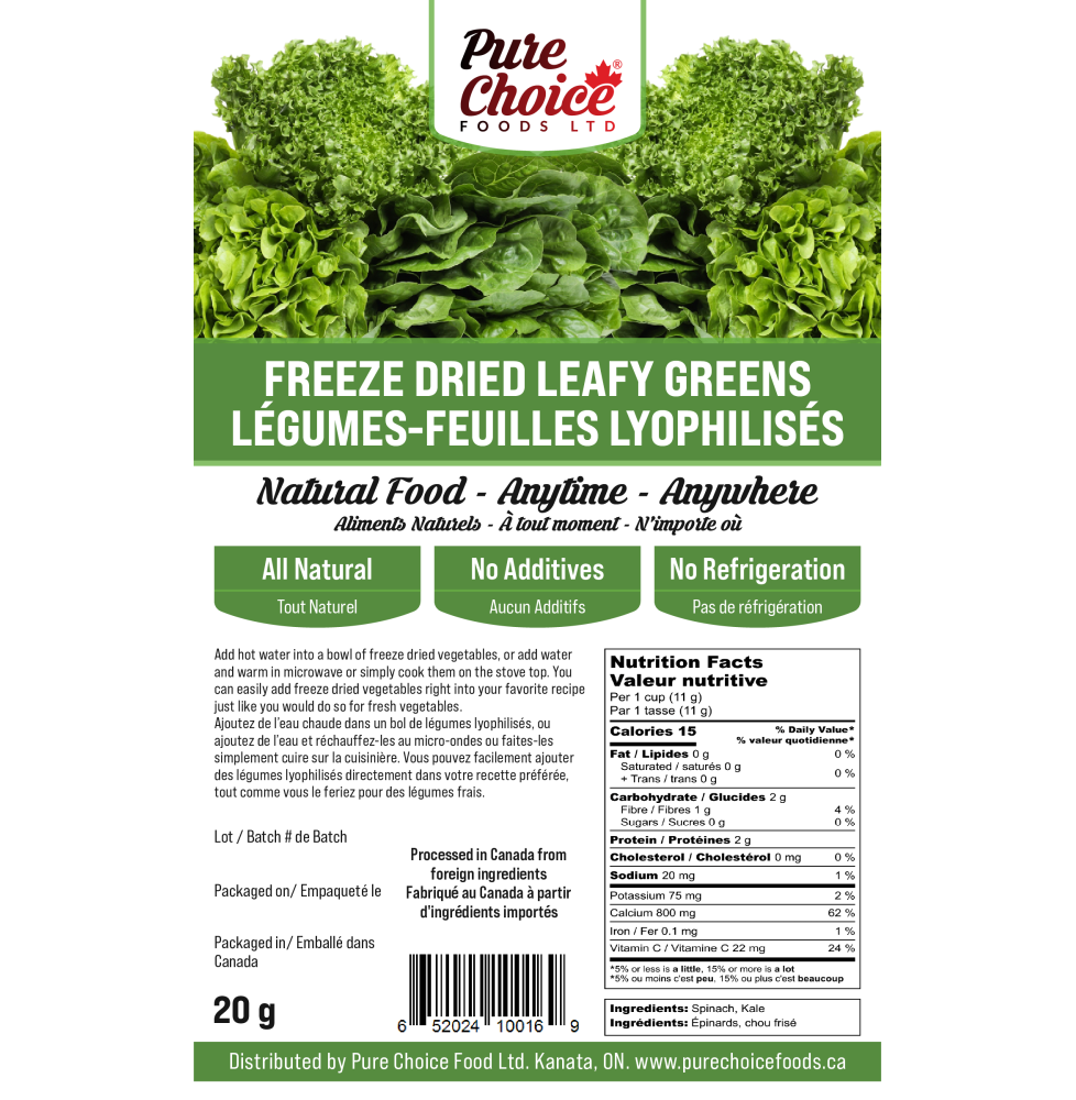 Freeze Dried Leafy Greens 20g