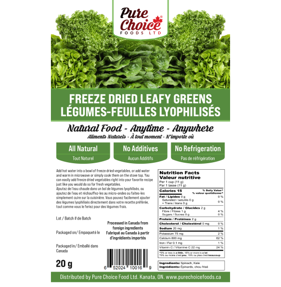 Freeze Dried Leafy Greens 20g