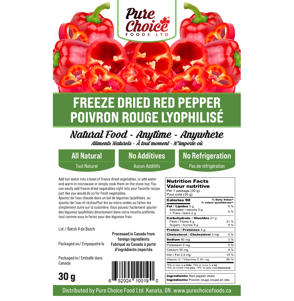 Freeze Dried Red Pepper 30g