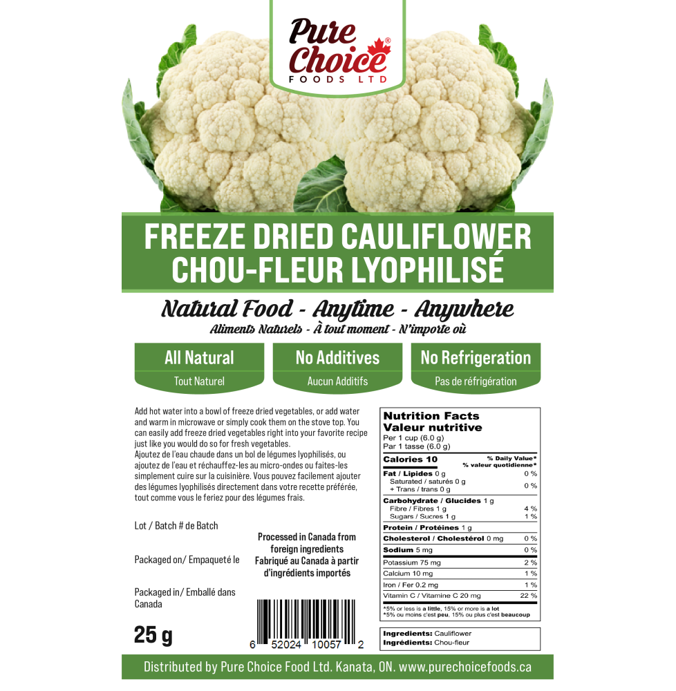 Freeze Dried Cauliflower  24g