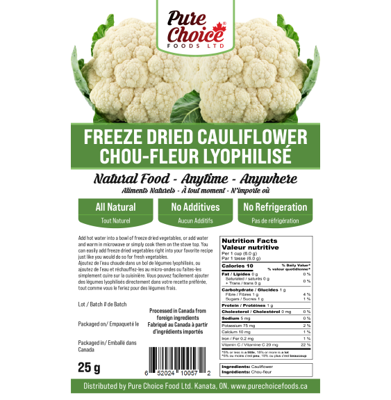 Freeze Dried Cauliflower  24g